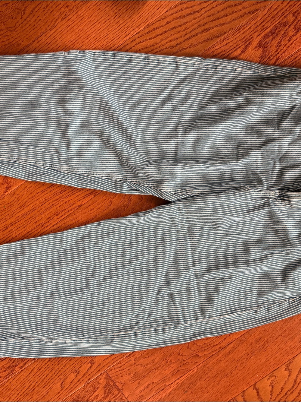 GAP Women's High-Rise Pinstripe Jeans in Blue and White